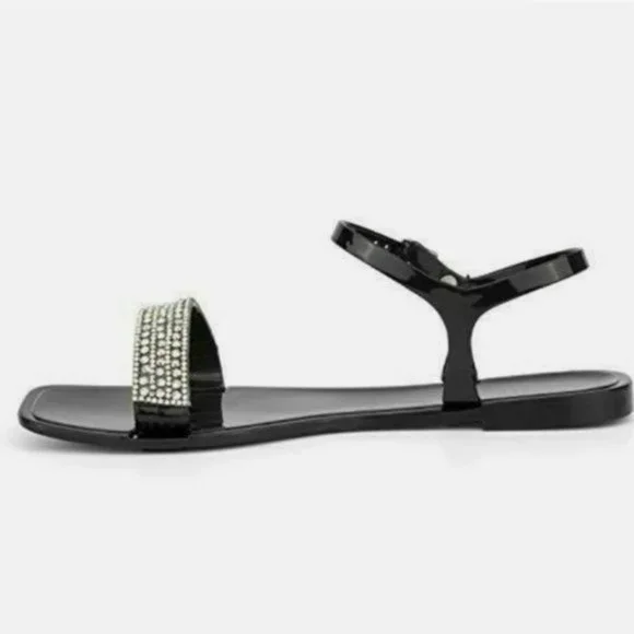 Olivia Miller Palizzi Jelly Sandals Black -9 - Picture 3 of 6